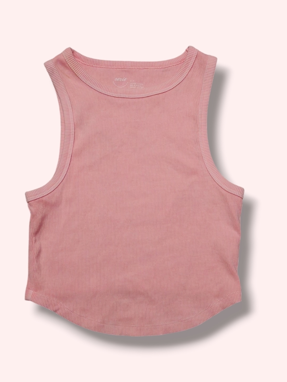 aerie Ribbed Light Pink Tank